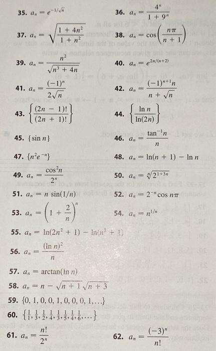 Solved 35-39 determine whether the sequence coverages or | Chegg.com