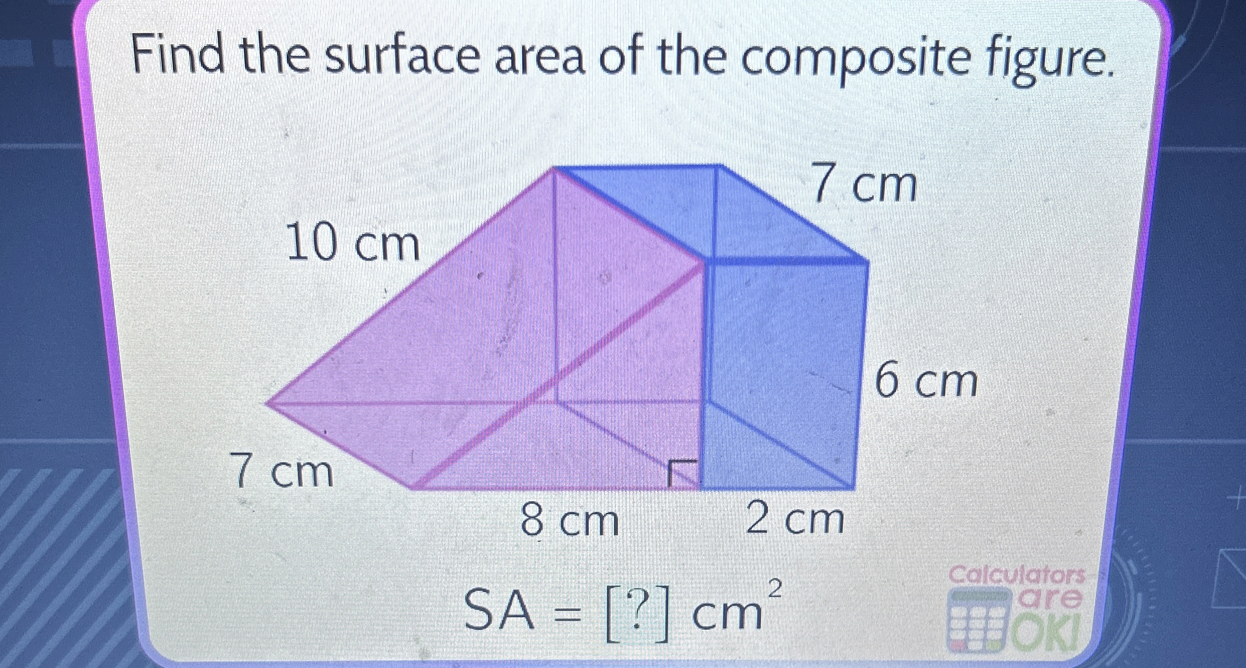 Solved Find the surface area of the composite | Chegg.com