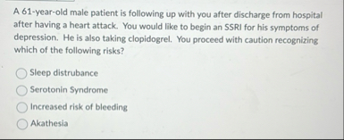 Solved A 61-year-old male patient is following up with you | Chegg.com
