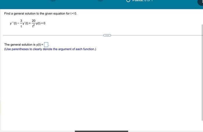 Solved Find a general solution to the given equation for | Chegg.com