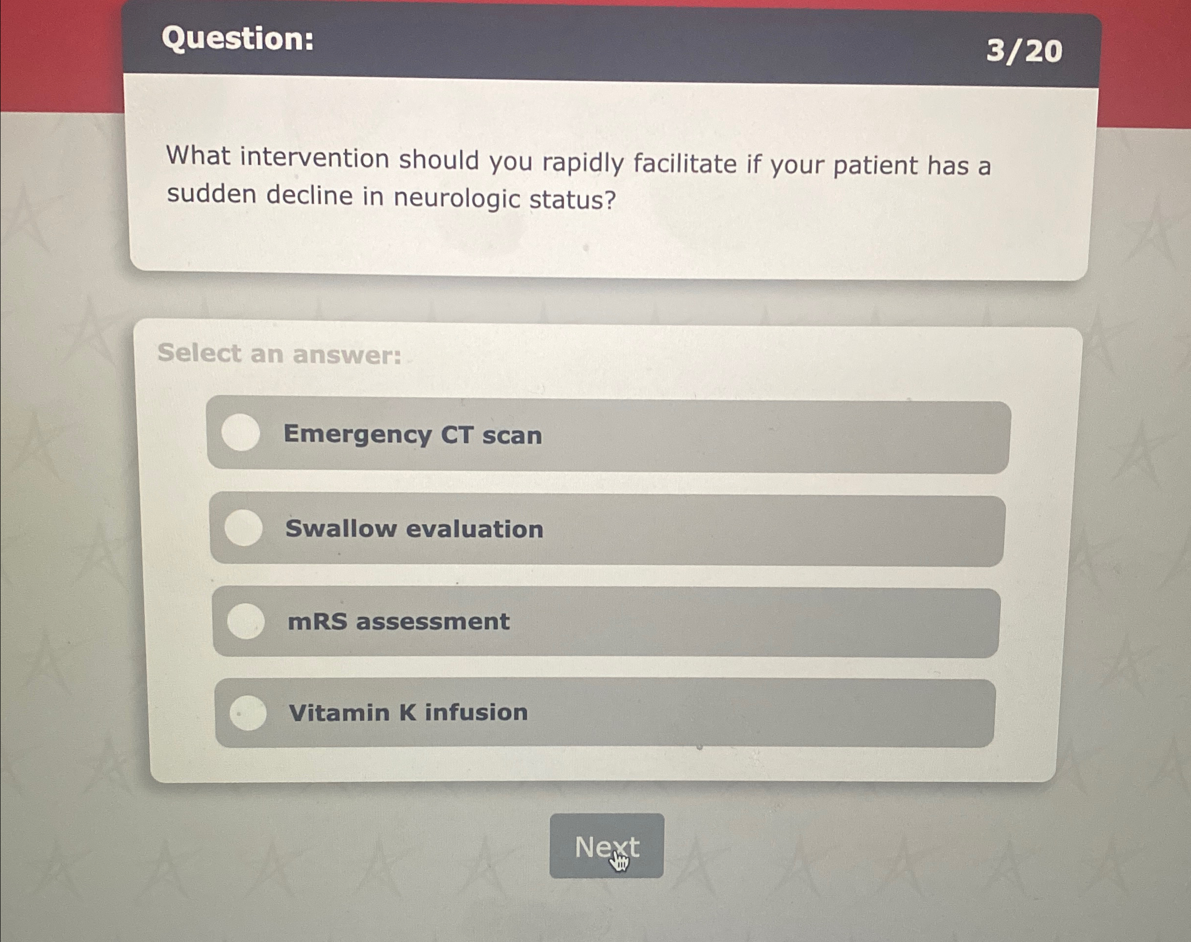 Solved Question:3/20What intervention should you rapidly | Chegg.com