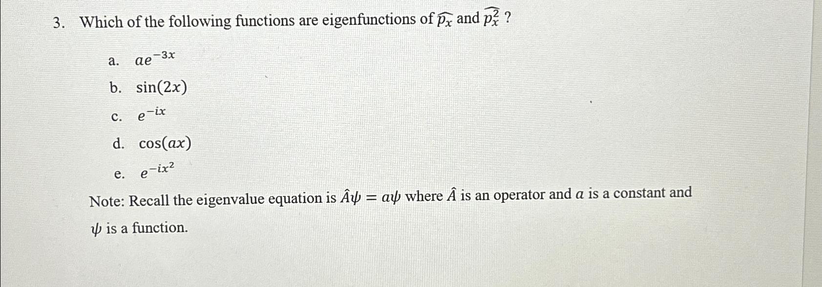 Solved How to solve...\\n\\nWhich of the following functions | Chegg.com