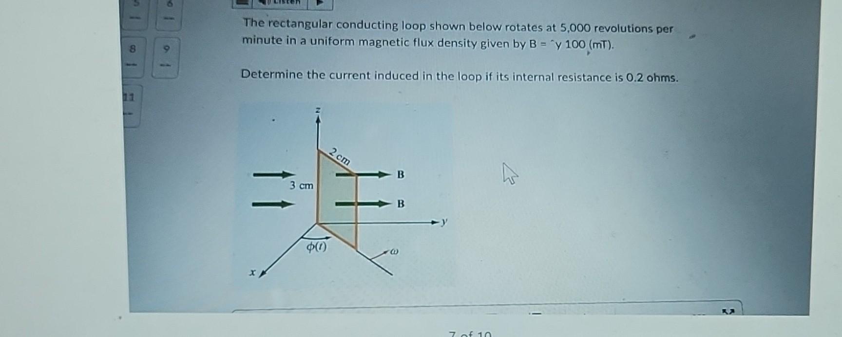 Solved The Rectangular Conducting Loop Shown Below Rotates | Chegg.com