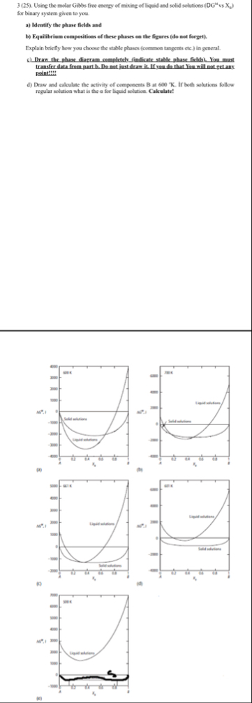 3 （25）．Using the molar Gibbs free energy of mixing of | Chegg.com