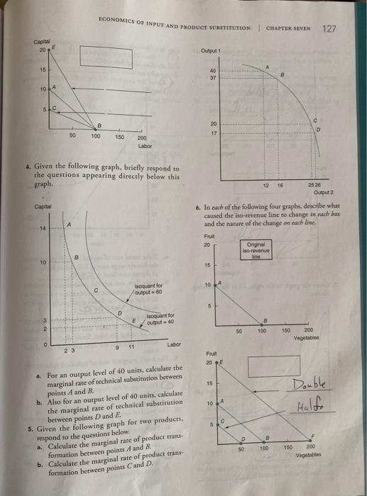 Solved 126 CHAPTER SEVEN | ECONOMICS OF INPUT AND PRODUCT | Chegg.com