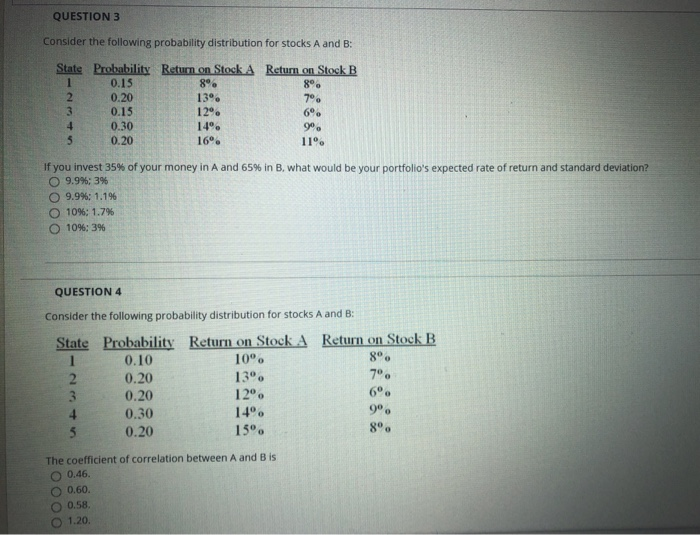 Solved QUESTION 3 Consider the following probability | Chegg.com