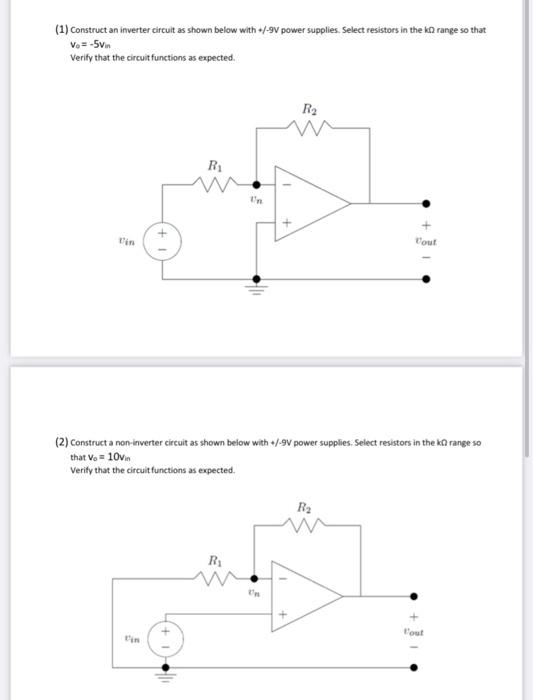 Solved (1) Construct an inverter circuit as shown below with | Chegg.com