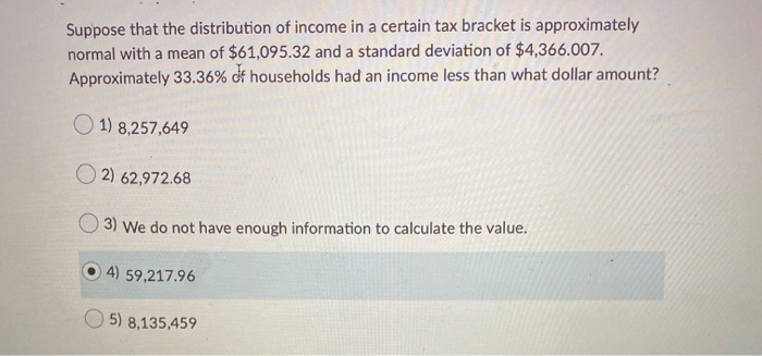 Solved Suppose that the distribution of income in a certain | Chegg.com