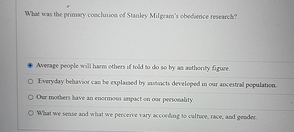 conclusion of stanley milgram's experiment