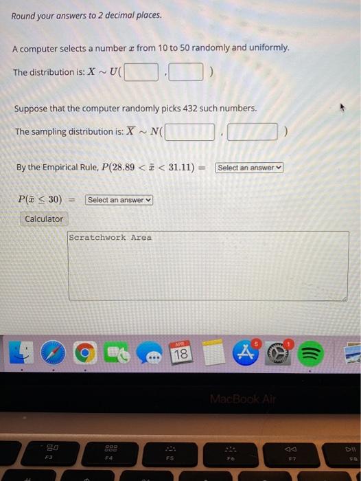 Solved Round your answers to 2 decimal places. A computer | Chegg.com