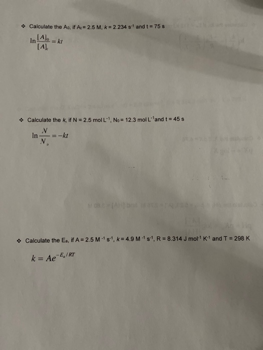 Solved Calculate The Ao If Az 2 5 M K 2 234 S And Chegg Com