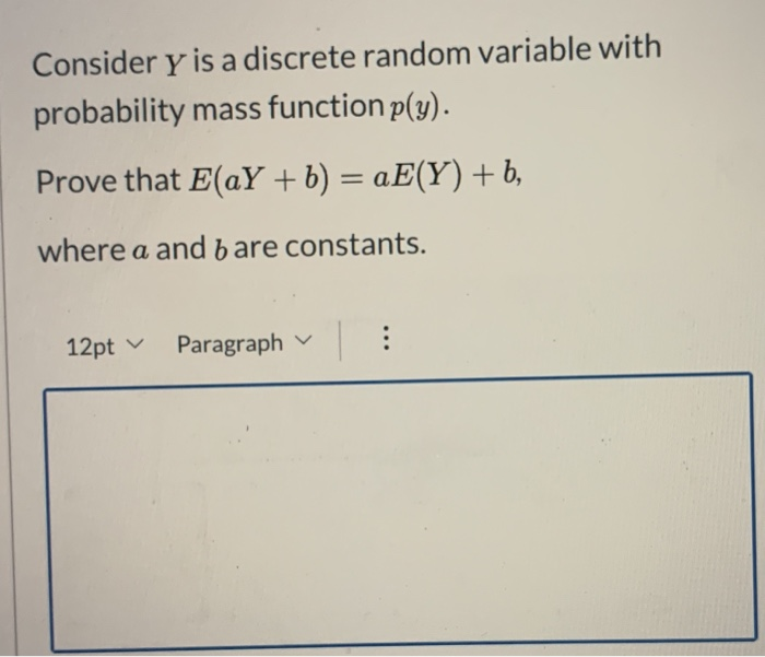 Solved Consider Y Is A Discrete Random Variable With Prob Chegg Com