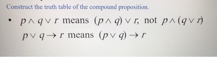 Solved Construct the truth table of the compound | Chegg.com