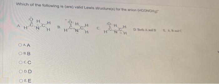 Solved Which of the following is (are) valid Lewis | Chegg.com