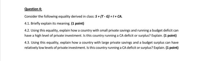 Solved Question 4: Consider the following equality derived | Chegg.com
