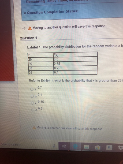 Solved Remaining Time: 1 Question Completion Status: > | Chegg.com