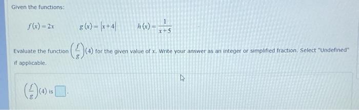 Solved Given the functions: f(x)=-6x 1 h(x)= x+7 nw=1 | Chegg.com