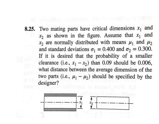 Solved 25. Two mating parts have critical dimensions x1 and | Chegg.com