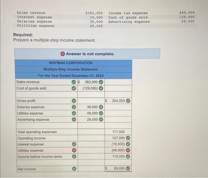 Solved Required: Prepare a multiple-step income statement. | Chegg.com