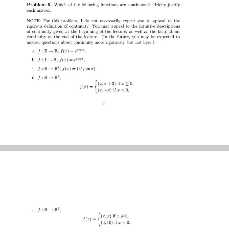 Solved Problem 9. Which of the following functions are | Chegg.com