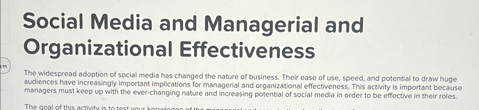 Solved Social Media and Managerial and Organizational | Chegg.com