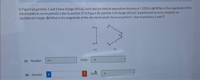 Solved In Figure (a) particles 1 and 2 have charge 20.0μC | Chegg.com