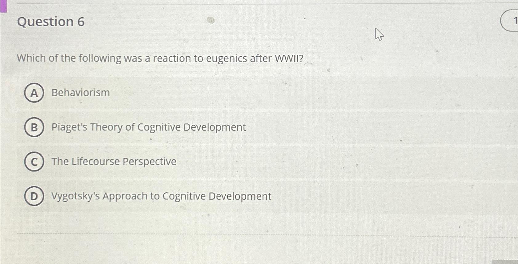 Solved Question 6Which of the following was a reaction to Chegg