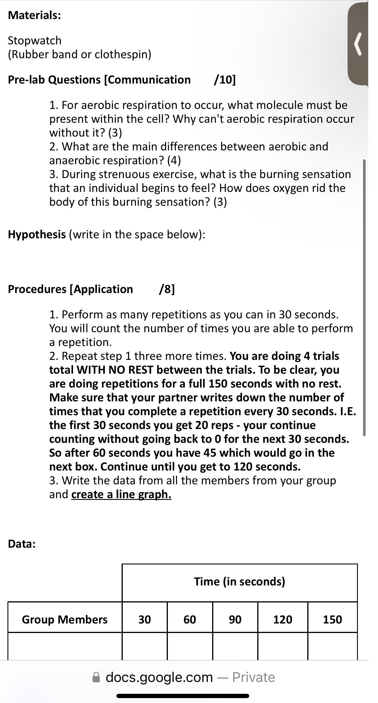 Solved MaterialsStopwatch(Rubber band or clothespin)Prelab