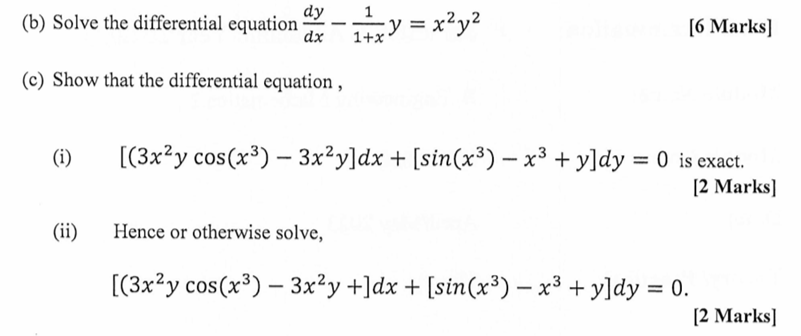 Solved (b) ﻿Solve the differential equation | Chegg.com