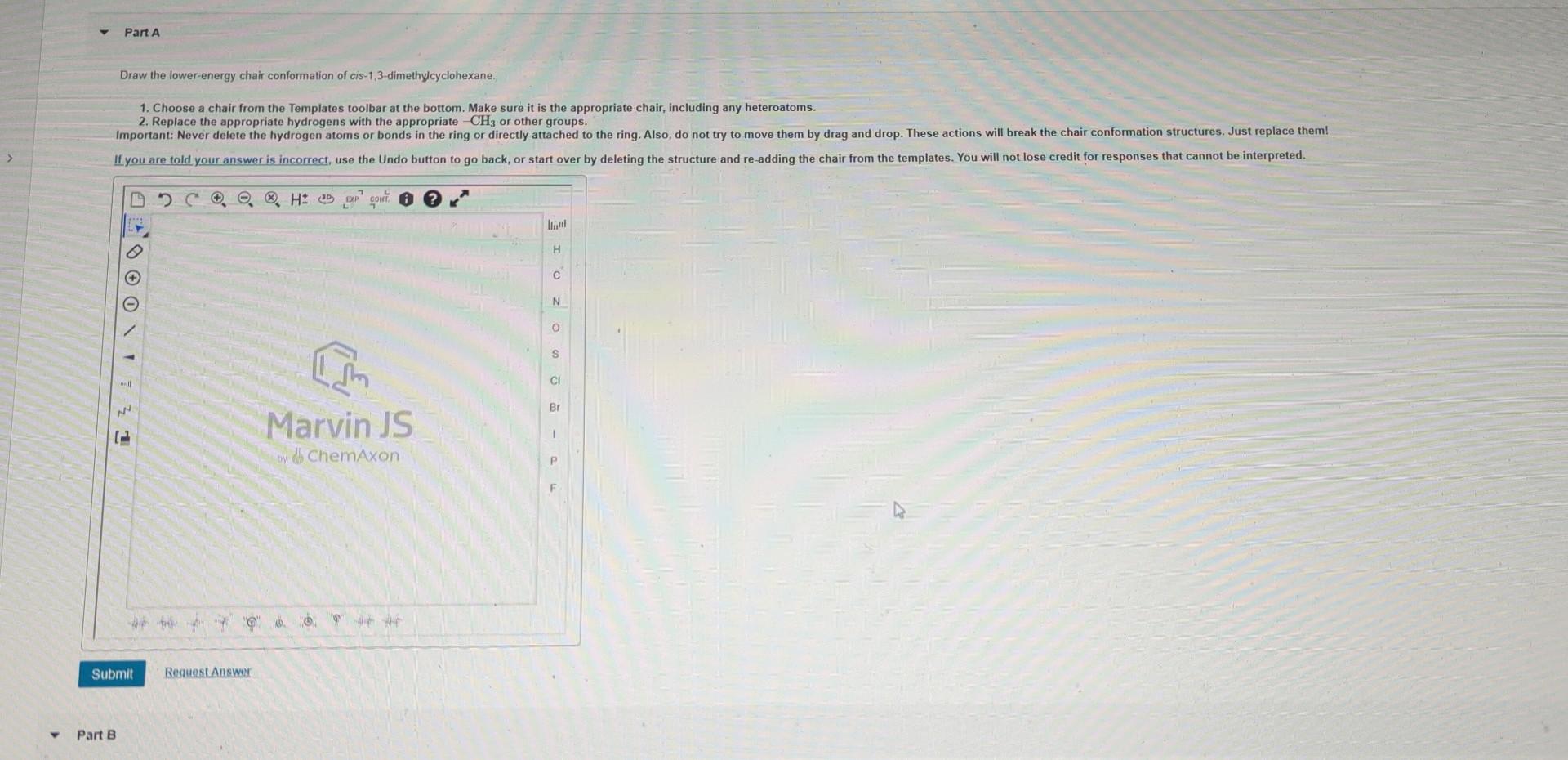 draw the lower energy chair conformation of cis 1 3 dimethylcyclohexane