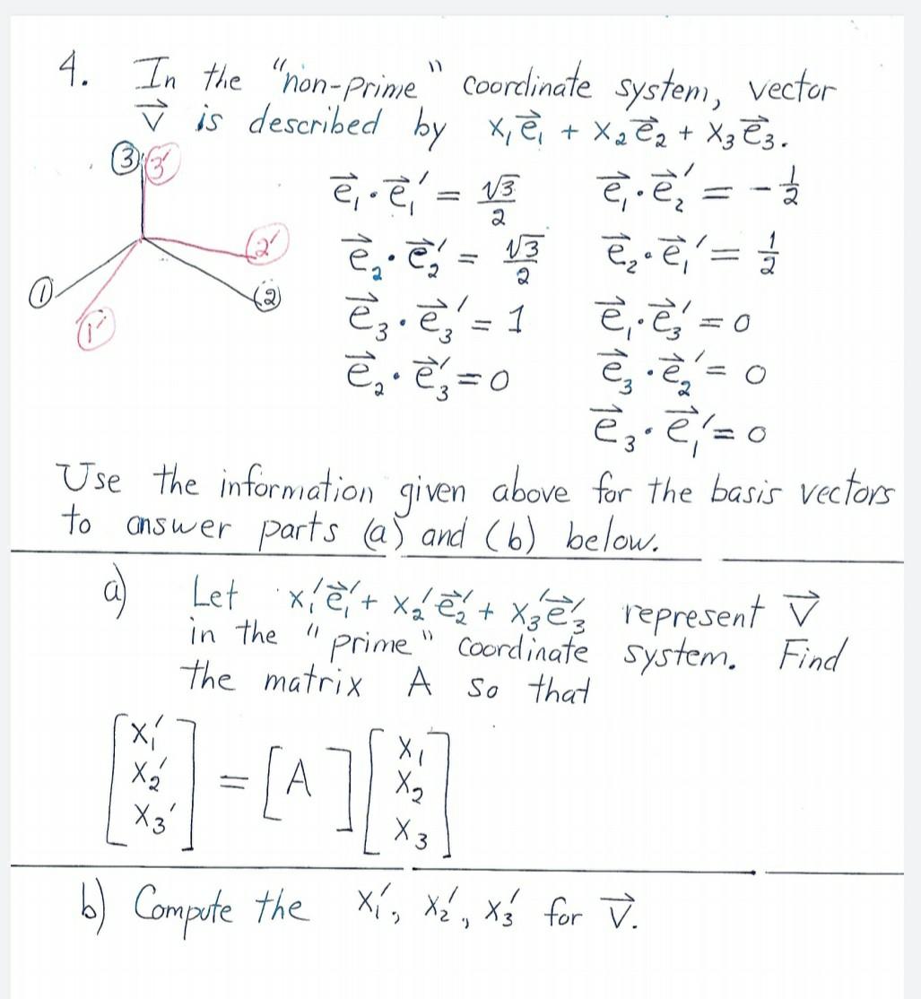 Solved E Ve Avro 0 4 In The Non Prime Coordinate S Chegg Com