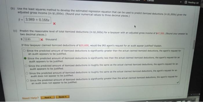 Solved Las (b) Use the least squares method to develop the | Chegg.com