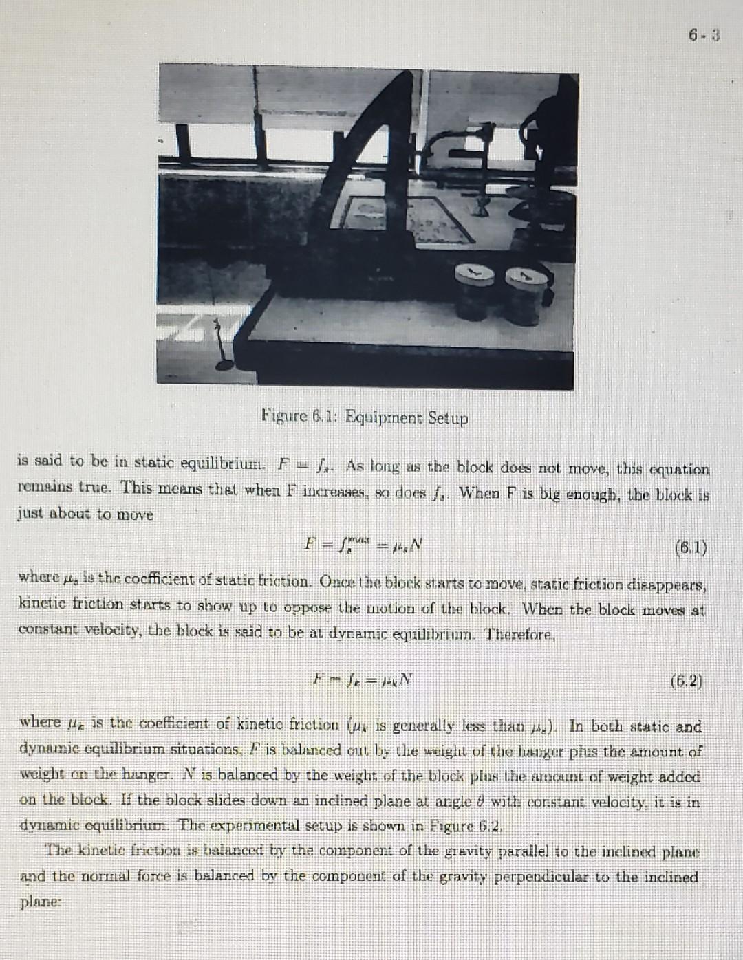 Solved Lab 6 Friction Pre-lab Spend the first 10-15 minutes | Chegg.com