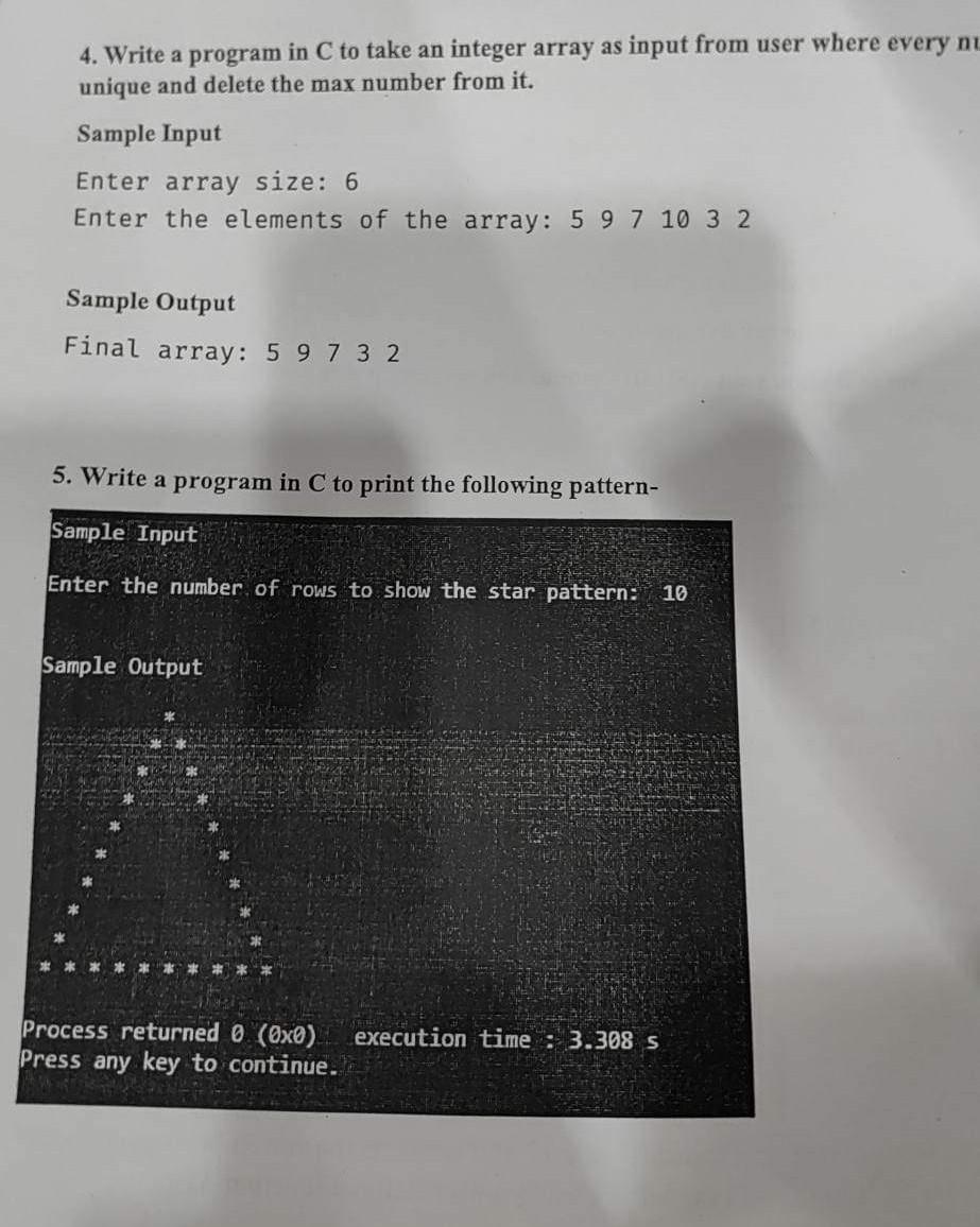 Solved 4. Write a program in C to take an integer array as | Chegg.com