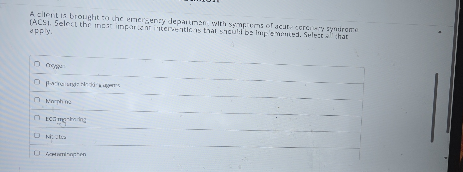 Solved A client is brought to the emergency department with | Chegg.com