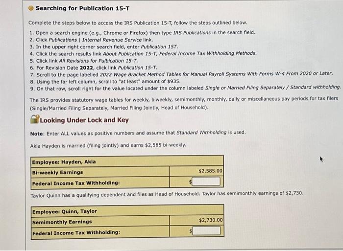 Solved Complete the steps below to access the IRS