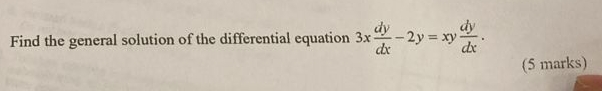 find the general solution of differential equation dy dx 3y e 2x