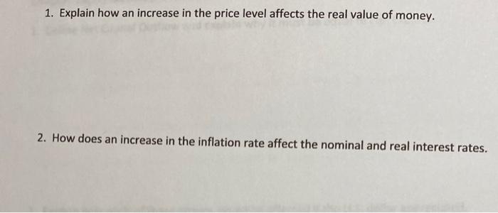 Solved 1. Explain how an increase in the price level affects | Chegg.com