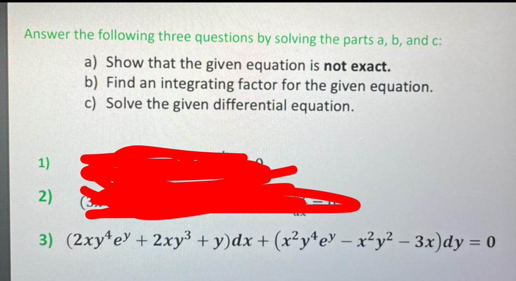 Solved Answer the following three questions by solving the | Chegg.com