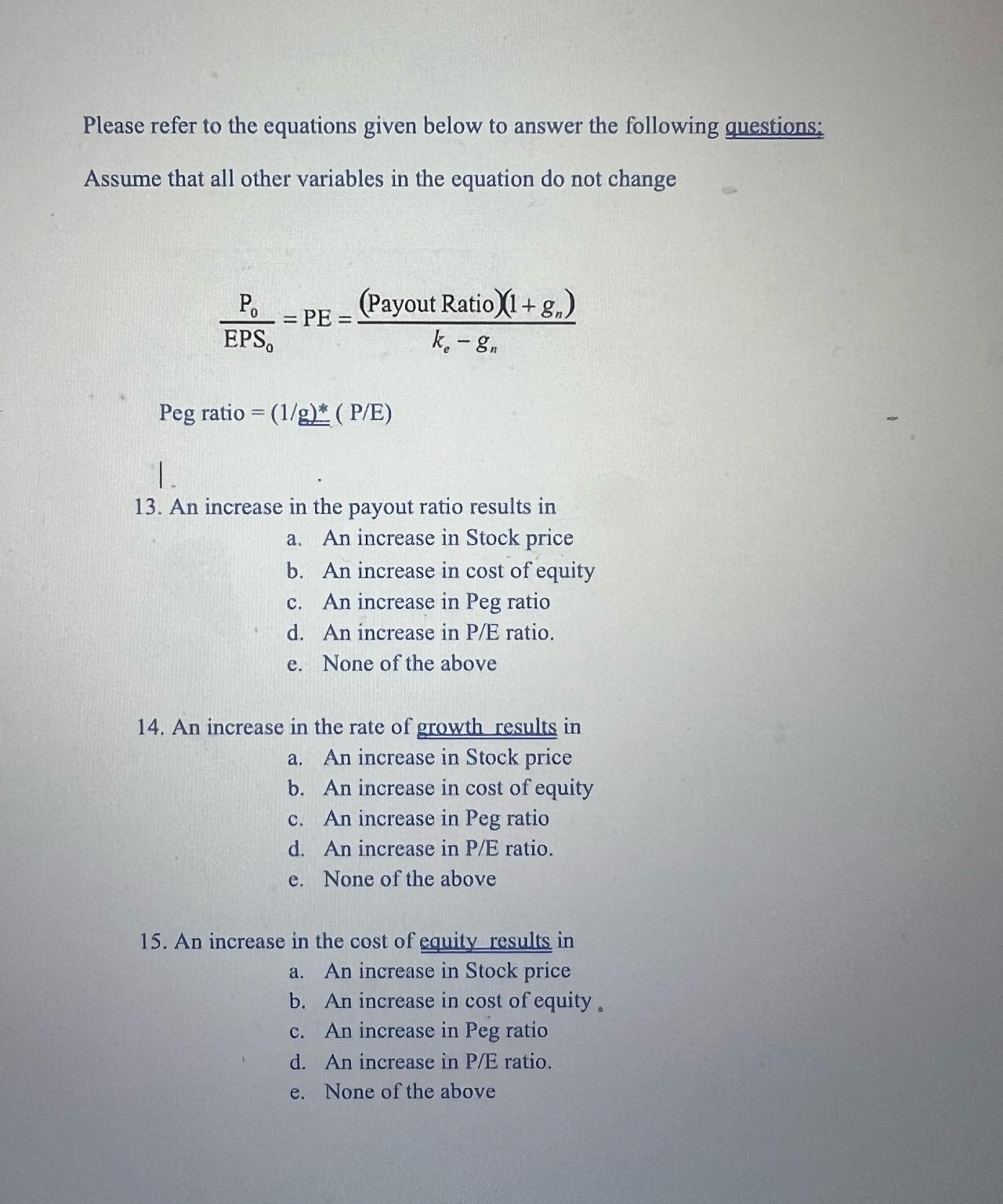 Solved Please refer to the equations given below to answer | Chegg.com