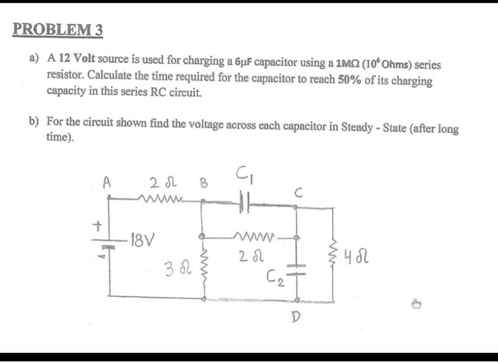 Solved PROBLEM 3 a) A 12 Volt source is used for charging a | Chegg.com