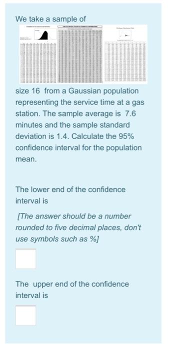 Solved We take a sample of size 16 from a Gaussian | Chegg.com