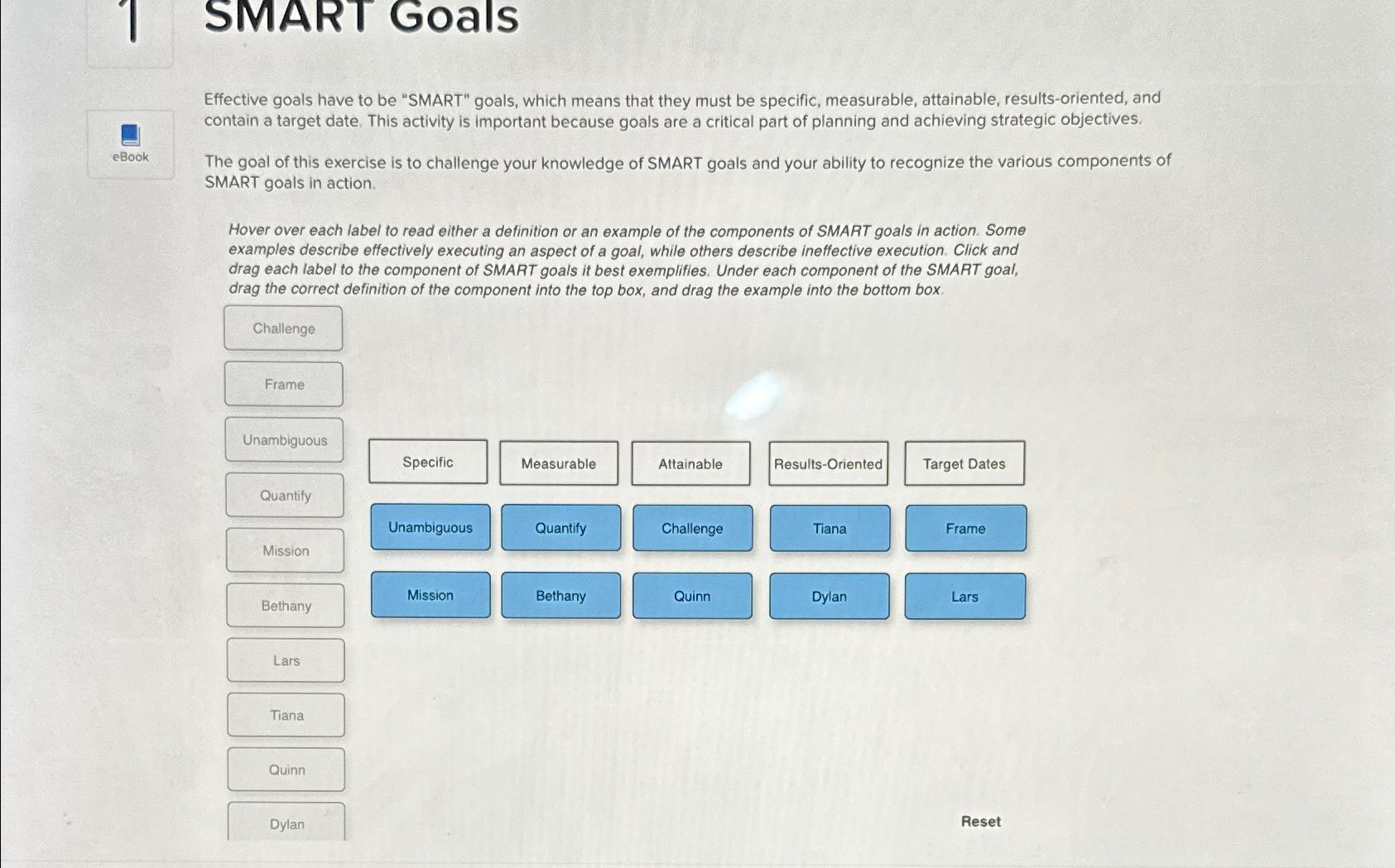 Solved SMART GoalsEffective goals have to be "SMART" goals, | Chegg.com