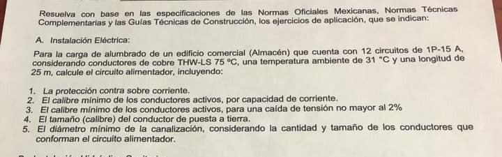 Resuelva con base en las especificaciones de las Normas Oficiales Mexicanas, Normas Técnicas Complementarias y las Guias Técn