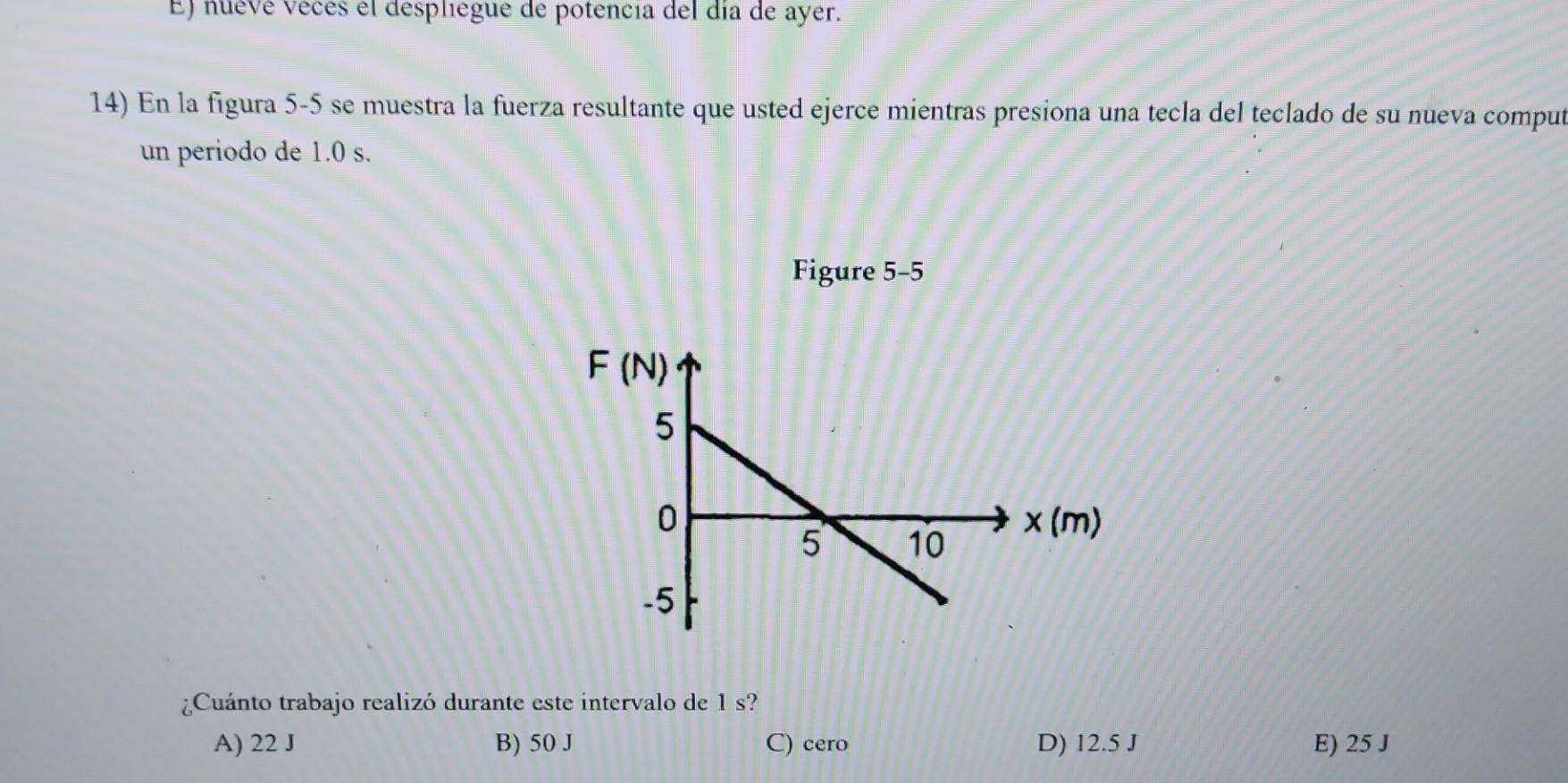 14) En la figura 5-5 se muestra la fuerza resultante que usted ejerce mientras presiona una tecla del teclado de su nueva com