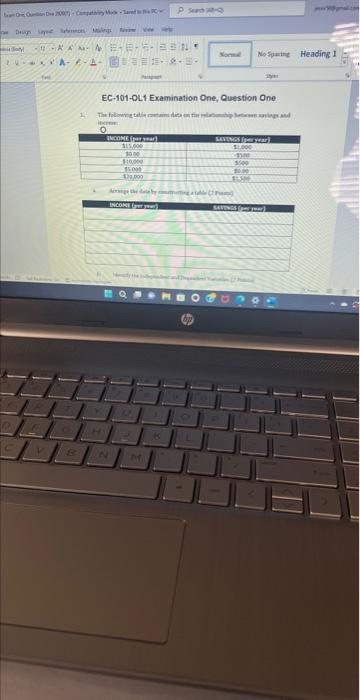EC-101-OL1 Examination One, Question One EC-101-OL1 | Chegg.com