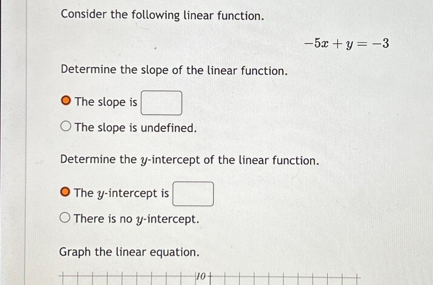 y 5 4x 9 find the slope of the linear function