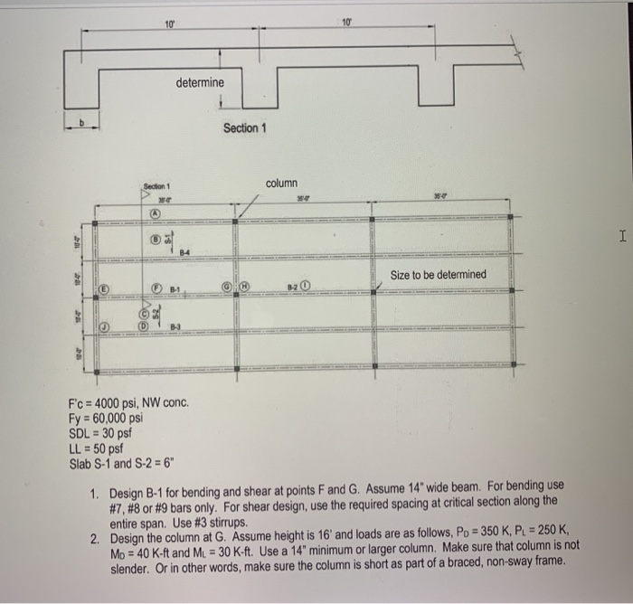 Span Between Column 10' span (on the left) between each beam. 35' span | Chegg.com