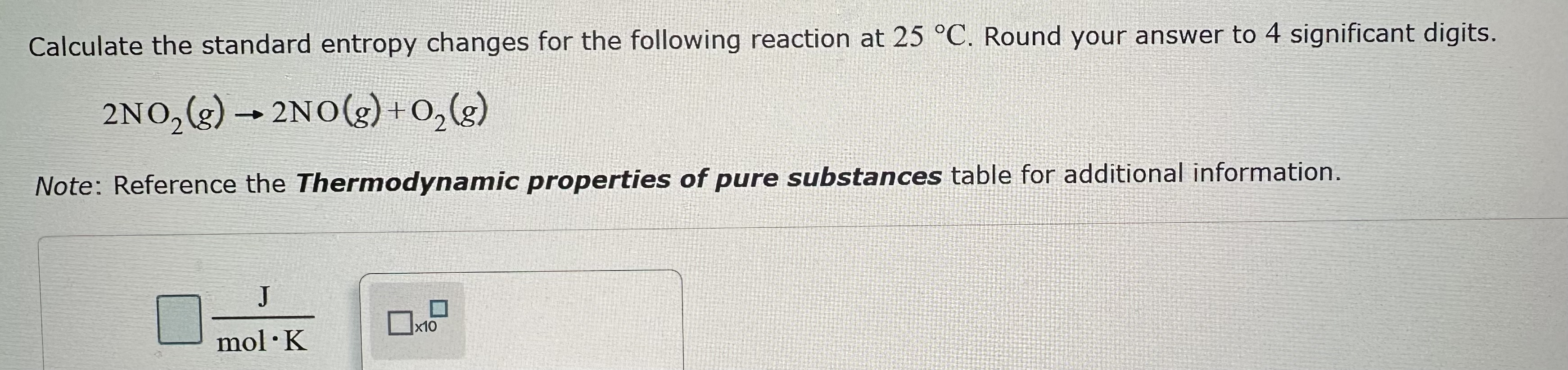 Solved Calculate The Standard Entropy Changes For The Chegg Com