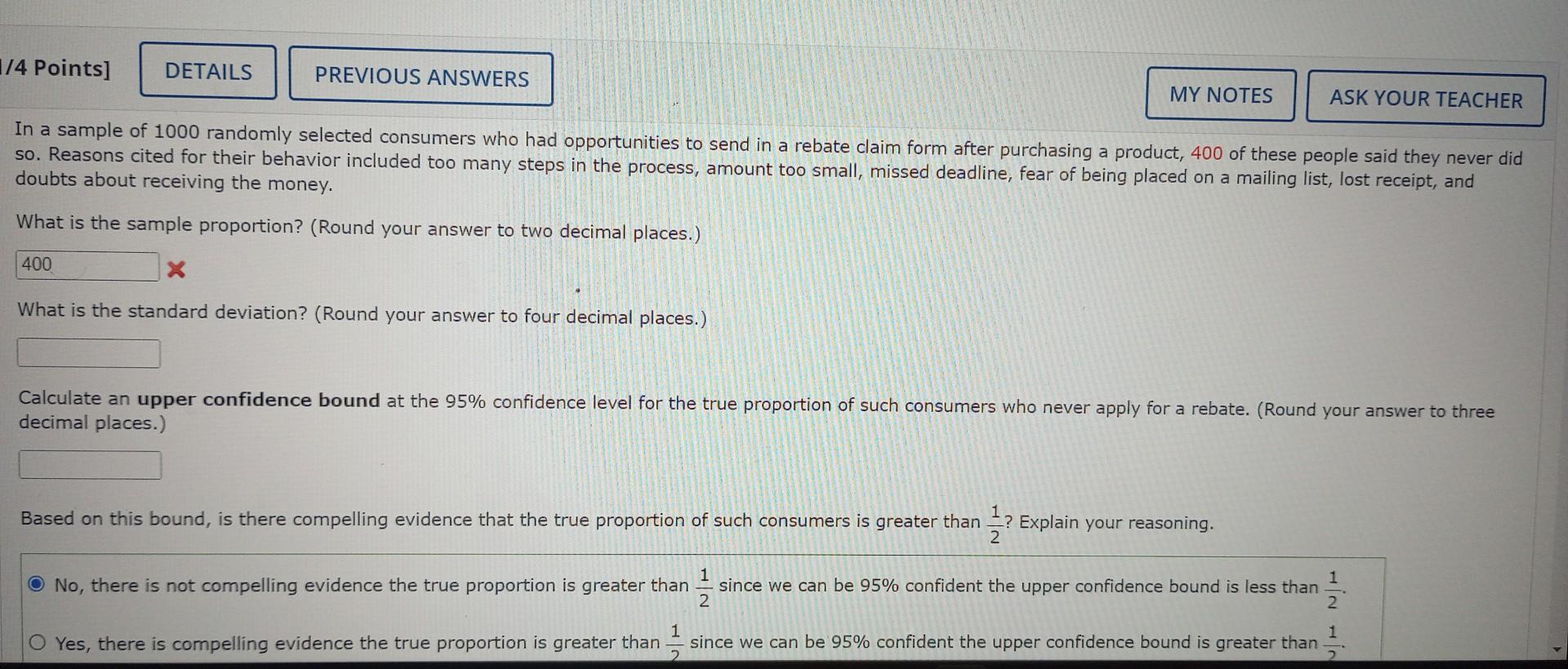 Solved In A Sample Of 1000 Randomly Selected Consumers Who Chegg